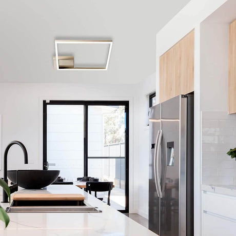 LED Deckenleuchte Bard 3510lm Gold-Edelmatt in moderner Küche mit schlichten Design
