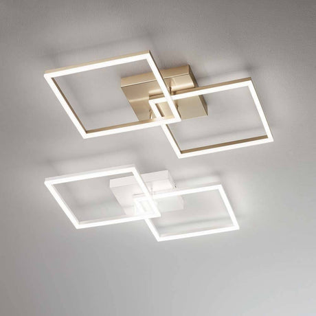 LED Deckenleuchte Bard 5400lm Weiß mit geometrischem Design und dimmbaren LEDs