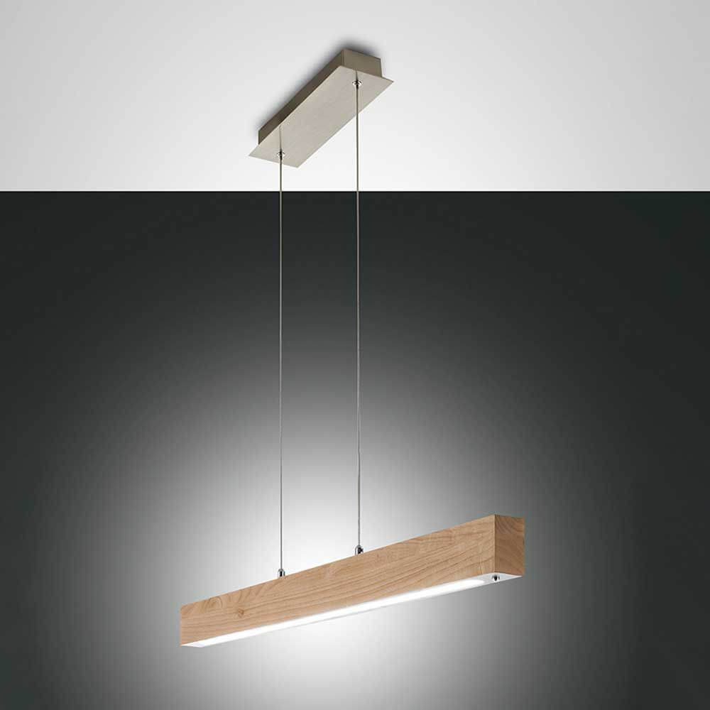 Elegante LED Pendellampe Badia aus Holz, modern und stilvoll mit hochwertiger Holzverarbeitung.