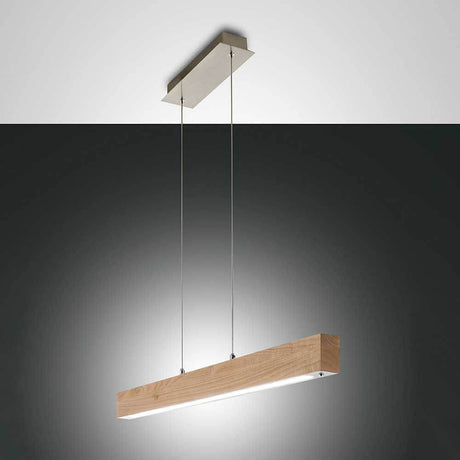 Elegant LED Badia wooden pendant lamp, modern and stylish with high-quality wood craftsmanship.
