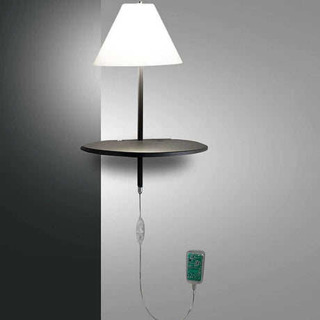 LED Wandlampe Goodnight Metall mit Schirm und Fernbedienung für modernen Wohnstil.