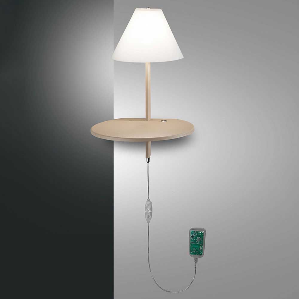 LED Wandlampe Goodnight in Metall mit schickem Lampenschirm und Fernbedienung für modernes Wohndesign.