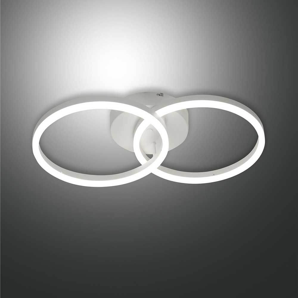 LED Wandleuchte Giotto Ø 30cm mit zwei runden Lichtringen, modernes Design für stilvolle Beleuchtung.