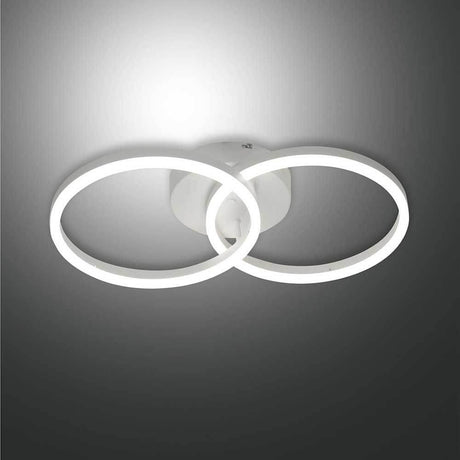 LED Wandleuchte Giotto Ø 30cm mit zwei runden Lichtringen, modernes Design für stilvolle Beleuchtung.