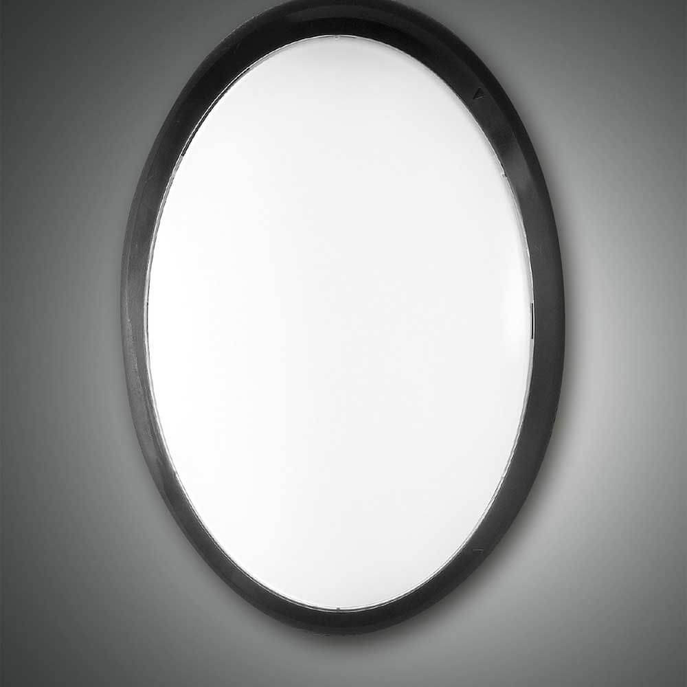 LED Wandleuchte Preston in Schwarz, oval, mit schwarzem Rahmen, elegant für Wandgestaltung.