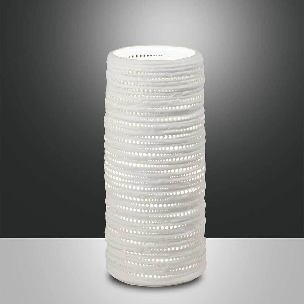 Marbella Tischleuchte Weiß in elegantem Design, ideal für stilvolle Beleuchtung in jedem Raum.