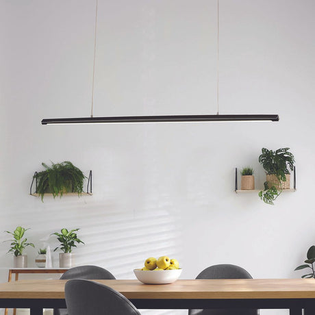 Mason LED Hängeleuchte mit Ober- und Unterlicht über einem Esstisch, modern und stilvoll.