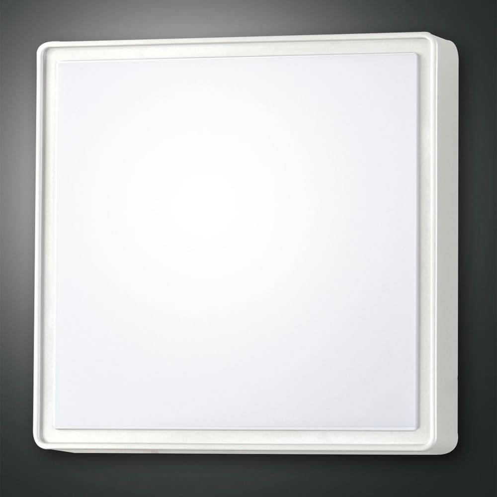 Oban Deckenleuchte LED 27W Warmweiß 3000K 30cm mit quadratischem Gehäuse und weißem Diffusor.