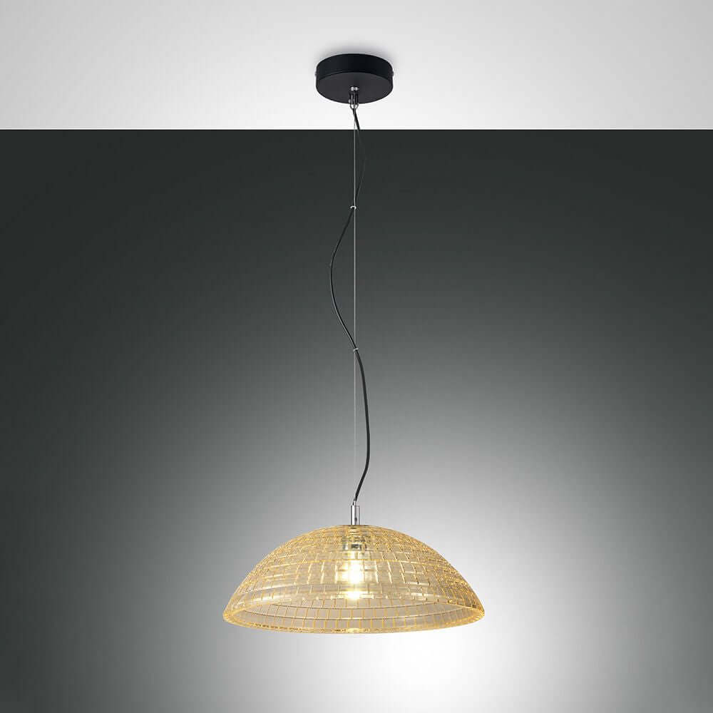 Pendelleuchte Diamond Klassisch in elegantem Design mit geflochtener Schirmstruktur und modernem Aufhängesystem.