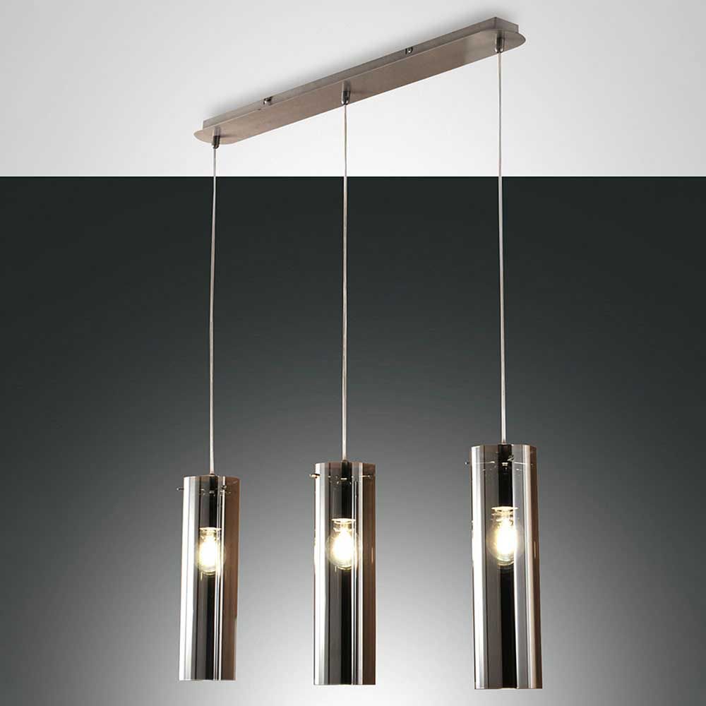 Pendelleuchte Sintesi 3-flammig mit eleganten Zylindern für modernes Lichtdesign im Wohnraum.