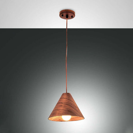Suspension avec finition noyer, luminaire suspendu Esino noyer, moderne et élégant.