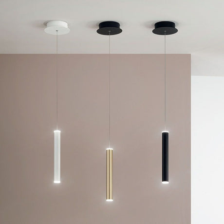 Prado LED Pendellampe Metall in verschiedenen Farben, im modernen Röhrenstil mit Ober- und Unterlicht.