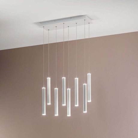 Prado LED Pendelleuchte 8-flammig im modernen Röhrenstil mit Ober- und Unterlicht