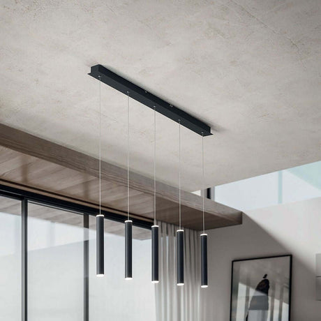 Prado LED Metall Pendelleuchte im modernen Röhrenstil mit schickem Ober- und Unterlicht.