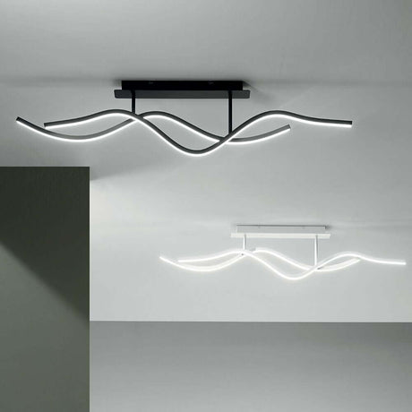 Sinuo LED Deckenlampe 2-flammig Gewellt in Doppelwellenform für modernes Wohndesign