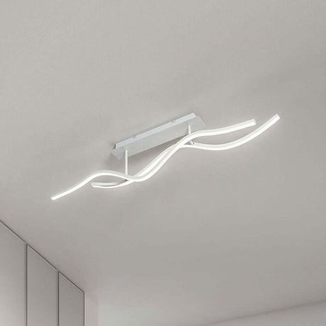 Sinuo LED Deckenlampe 2-flammig Gewellt in modernem Design mit Doppelwellenform, dimmbar.