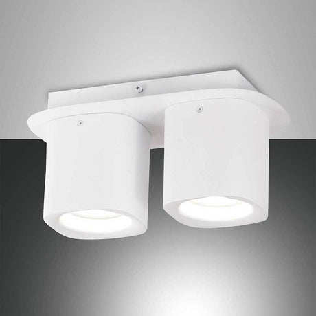 Spot Smooth en aluminium - plafonnier moderne avec deux corps lumineux blancs, idéal pour des intérieurs élégants.