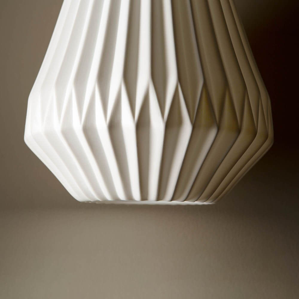 Vigor Pendellicht in Weiß - moderne Pendelleuchte mit geprägtem Design in elegantem Weiß