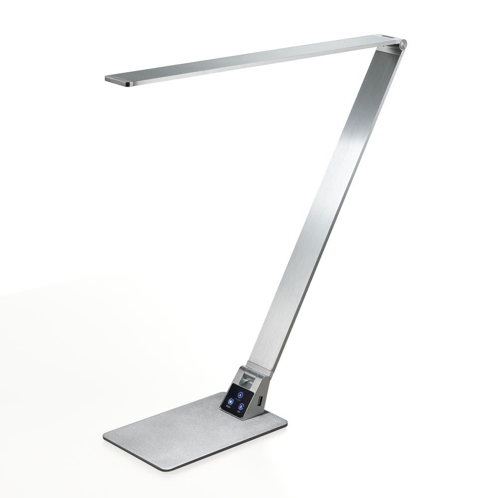 Moderne Wasp Tischleuchte aus Aluminium mit USB-Anschluss und LED-Licht, elegant und funktional.