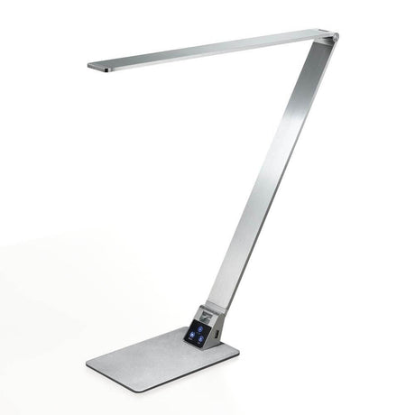 Wasp Tischleuchte Aluminium mit USB-Anschluss in modernem Design und klappbarem Arm.