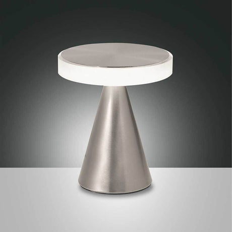 moderne LED-bordlampe Neutra med elegant, konisk design og diffus belysning.