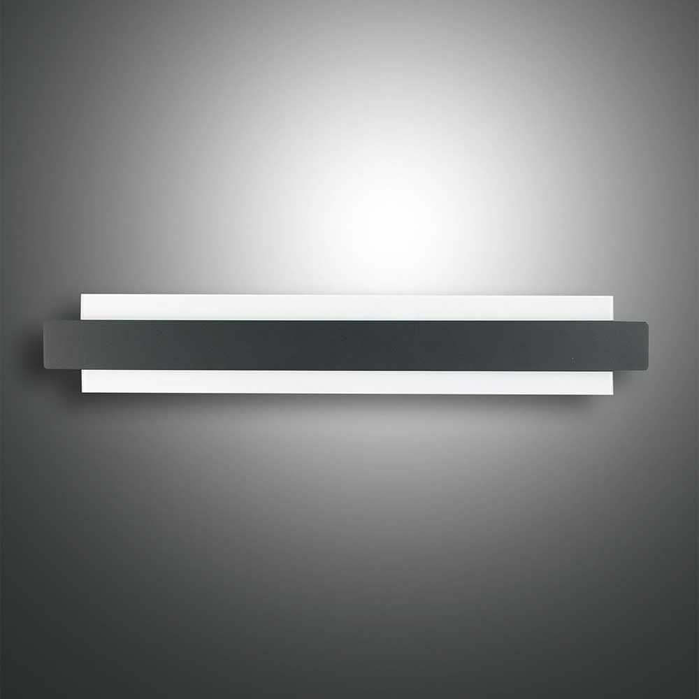 moderne LED Wandleuchte Regolo mit modernem Design auf grauem Hintergrund