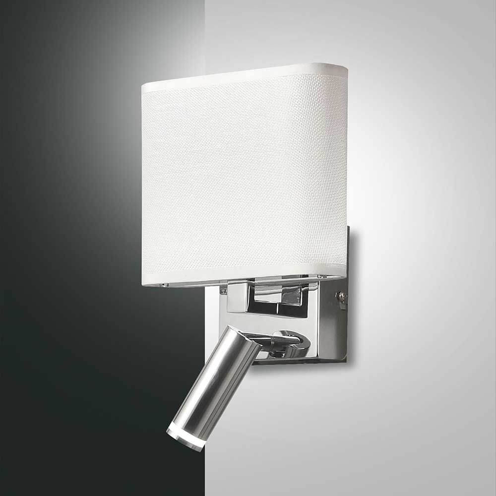 moderne LED Wandleuchte Vietri in elegantem Design mit weißen und chromfarbenen Elementen