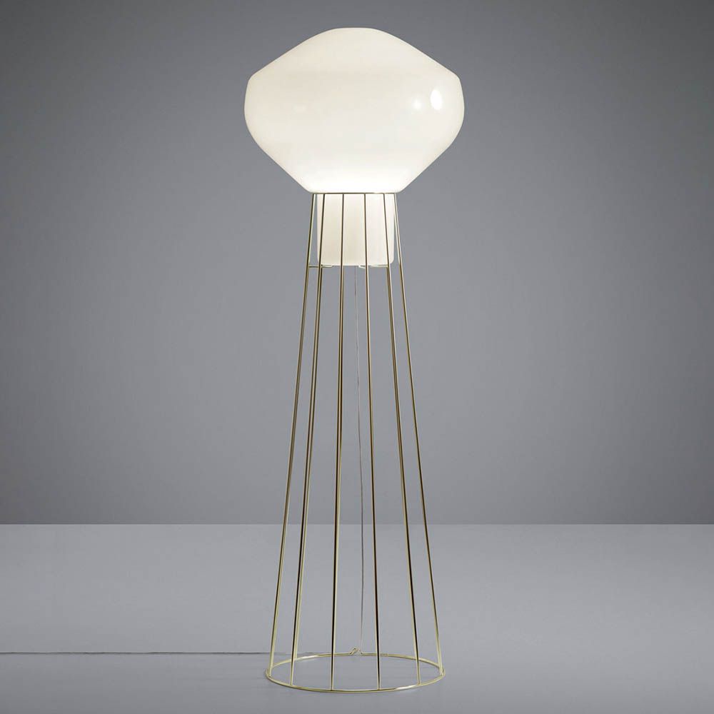 Fabbian Aérostat Stehleuchte Ø 43cm mit elegantem Design und strukturierter Basis, perfekt für Zuhause oder Büro.