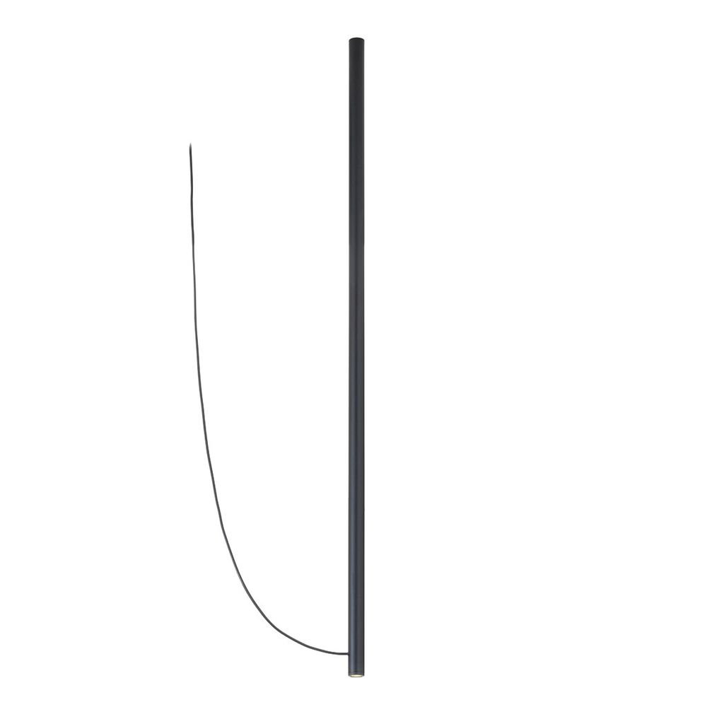 Fabbian Ari LED-Hängeleuchte 120cm ohne Baldachin in schwarzer Ausführung mit PVC-Kabel.