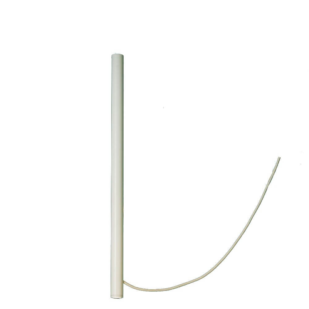 Fabbian Ari LED Röhrenleuchte in Weiß mit schwarzem Kabel, ideal für moderne Innenräume.