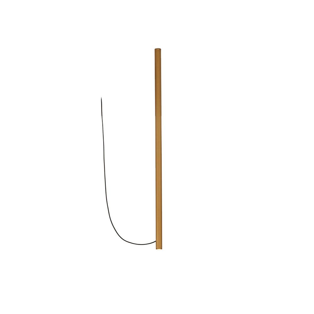 Fabbian Ari LED-Hängeleuchte 90cm ohne Baldachin in bronzefarbenem Aluminium mit schwarzem Kabel.