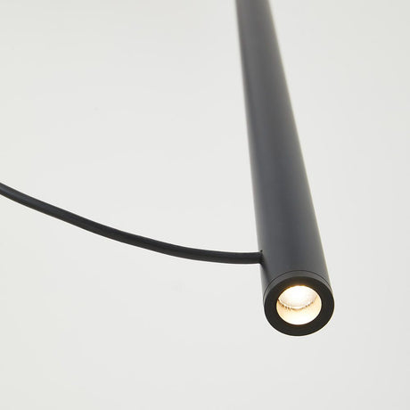 Fabbian Ari LED pendant light, 12-light, in black aluminium with an elegant design.