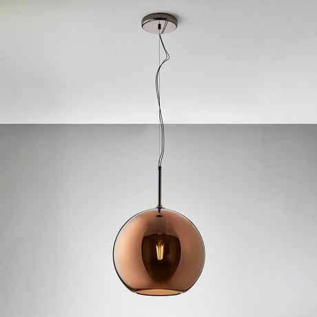 Fabbian Beluga Royal pendant light Ø30cm - elegant pendant light with metallized shade in brown.