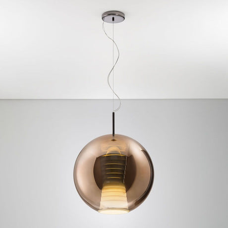Fabbian Beluga Royal LED pendant light Ø40cm in an elegant design with reflective surfaces.