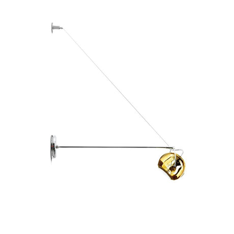 Fabbian Beluga wall light 45 cm in gold-colored crystal diffuser, ideal for the bathroom or bedroom.