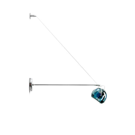 Fabbian Beluga wall light 45 cm with a colored crystal diffuser and support arm, ideal for bathrooms or bedrooms.