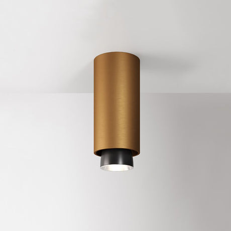 Fabbian Claque LED ceiling light Medium 23.5 cm in a gold finish, ideal for modern spaces.