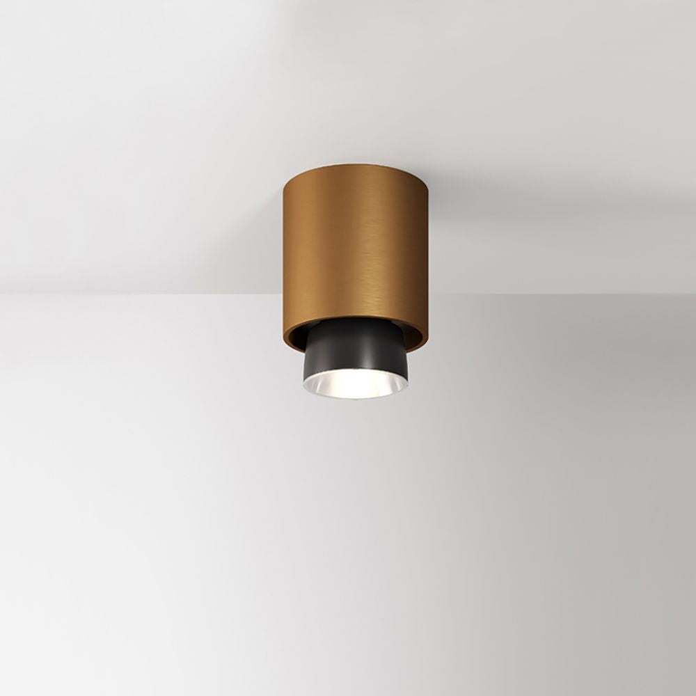 Fabbian Claque LED-Deckenleuchte Small 13,5cm, moderne Deckenleuchte in Kupfer und Schwarz.