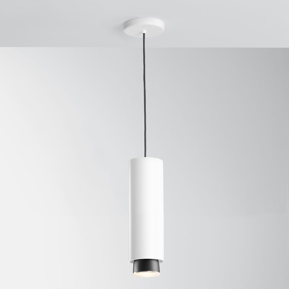 Fabbian Claque LED-Pendelleuchte Large 30cm in Weiß, moderne und präzise Beleuchtung für jeden Raum.