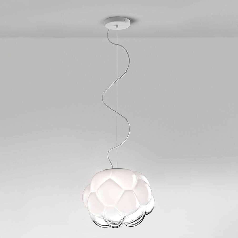 Fabbian Cloudy Pendelleuchte Ø 26cm, kreative Deckenlampe aus mundgeblasenem Glas, perfekt für jeden Raum.