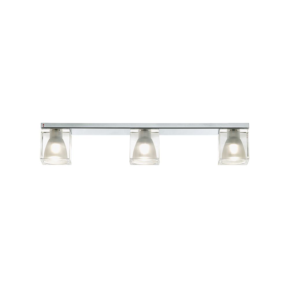 Fabbian Cubetto Deckenlampe 3-flammig mit transparentem Diffusor für modernes Wohndesign.