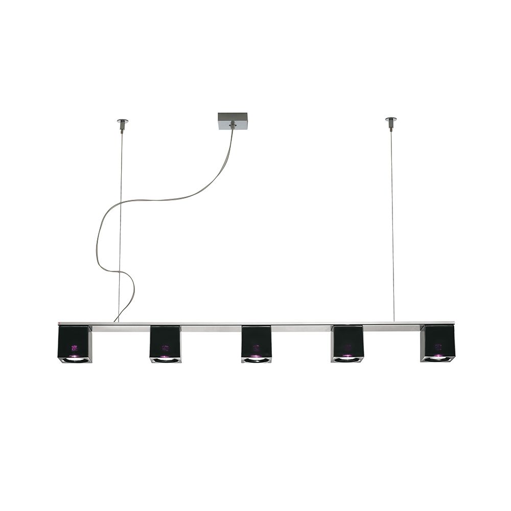 Fabbian Cubetto Pendelleuchte 5-flammig mit modernem und raffiniertem Design, ideal für verschiedene Umgebungen.