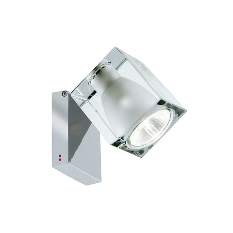 Fabbian Cubetto wall spotlight GU10 with transparent diffuser and modern design.