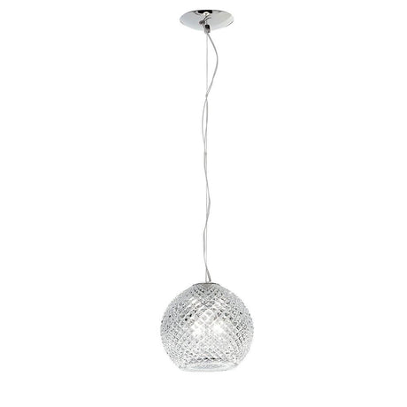 Fabbian Diamond&Swirl pendant light Diamond Ø 18cm in an elegant design with a crystal diffuser.