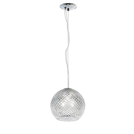 Fabbian Diamond&Swirl pendant light Diamond Ø 22 cm with an elegant crystal design and unique lighting effects.
