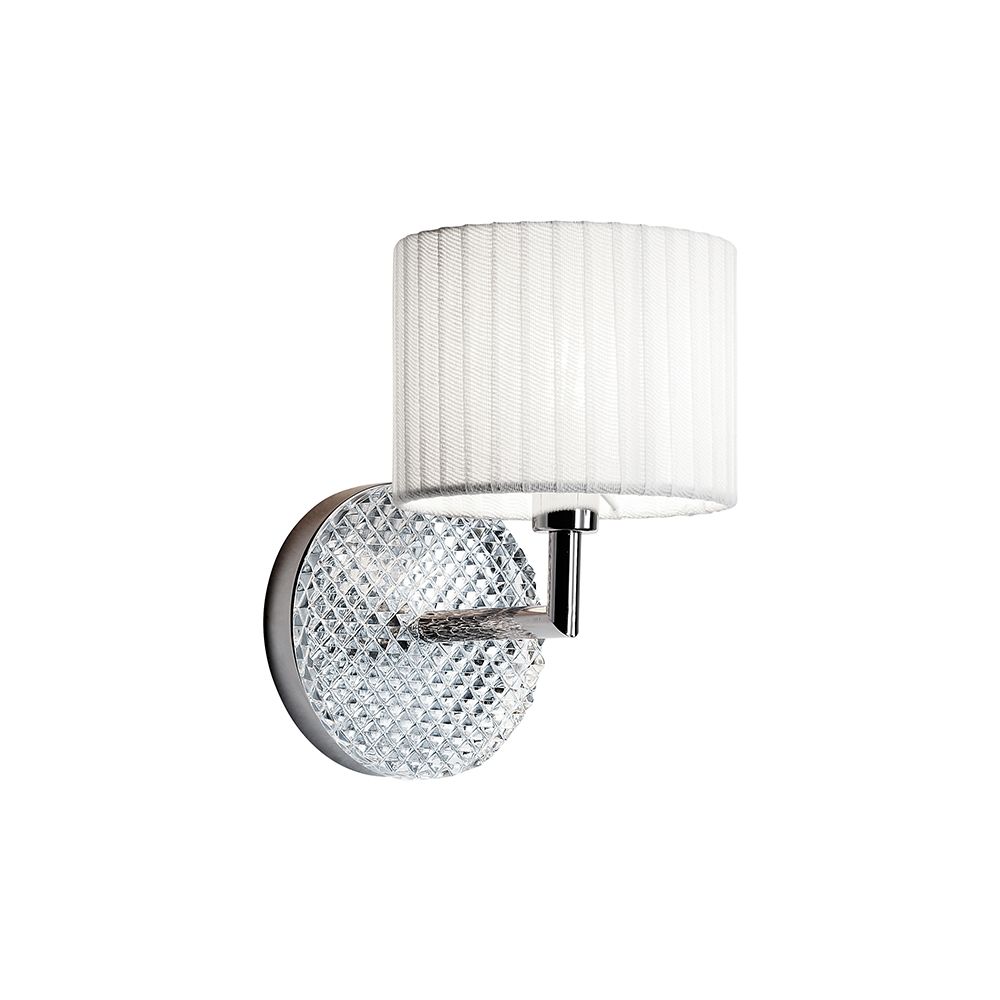 Fabbian Diamond&Swirl Wandlampe mit elegantem schwarz-weißem Lampenschirm für stilvolle Wohnräume.