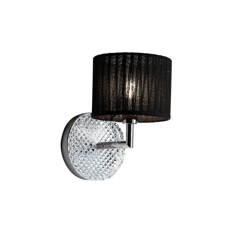 Fabbian Diamond&Swirl væglampe med sort og hvid lampeskærm og glitrende væglampe design.