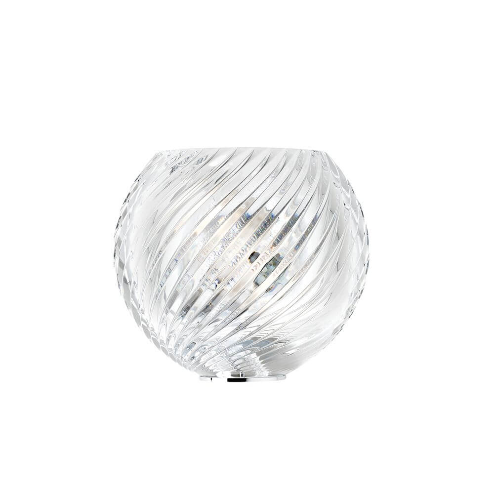 Fabbian Diamond&Swirl Wandleuchte Swirl Ø 22cm Halbkristallkugel mit eleganten Motiven und Halogenlicht.