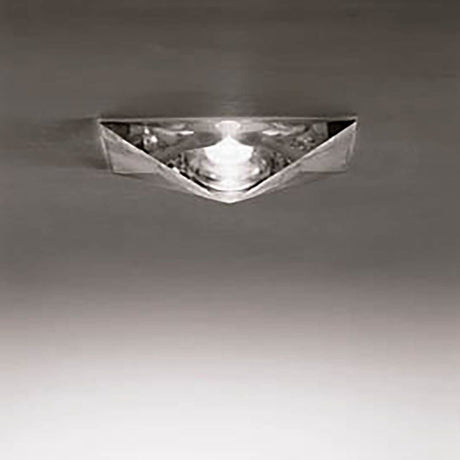 Fabbian Faretti recessed light Cheope 12V with pyramid-shaped crystal and LED lighting.