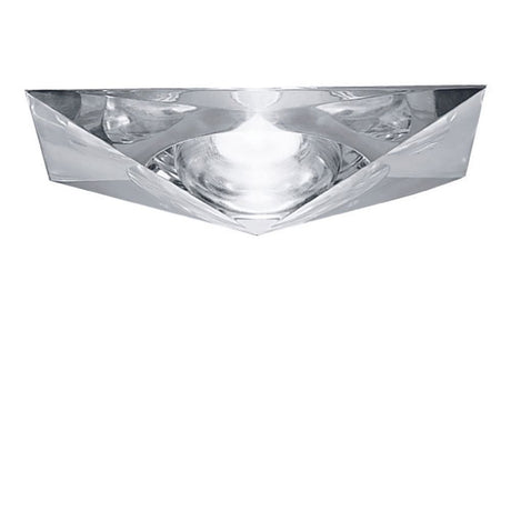 Fabbian Faretti recessed light Cheope GU10 with pyramid-shaped crystal-clear design.